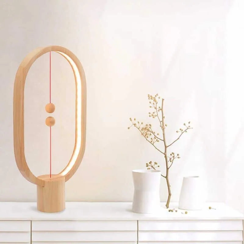Lampe à Poser Magnétique en Bois