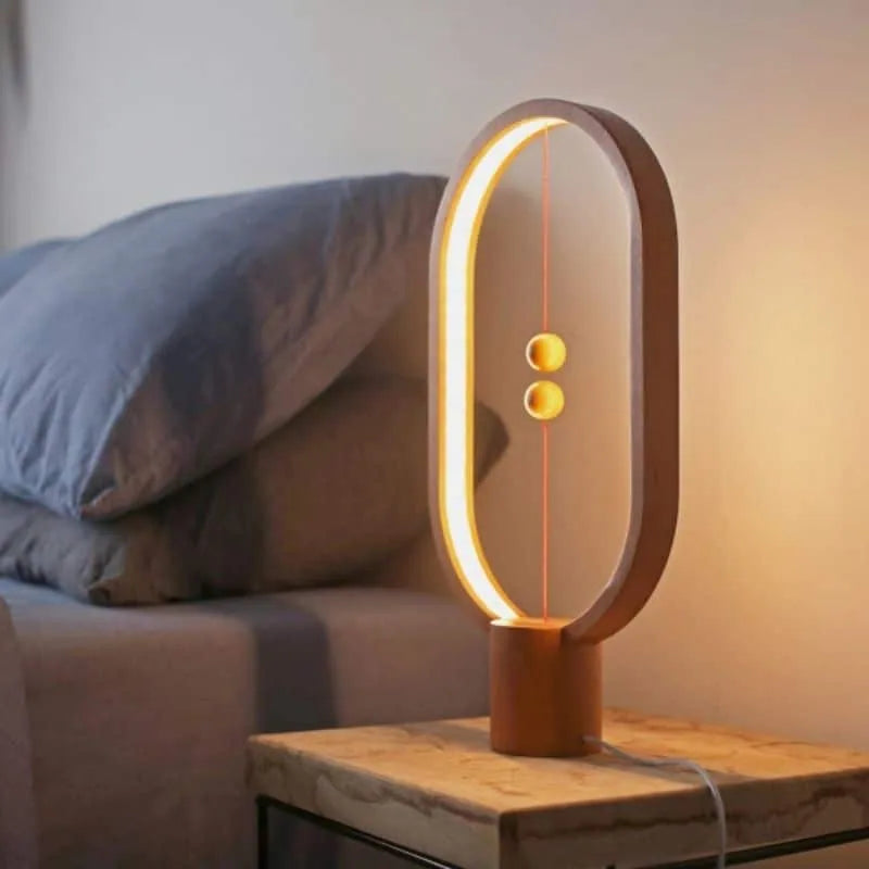 Lampe à Poser Magnétique en Bois