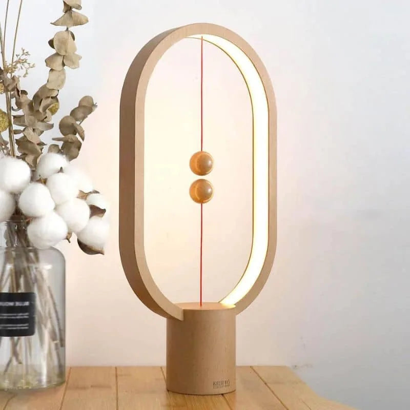 Lampe à Poser Magnétique en Bois