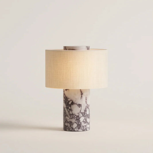 Lampe de Table en Marbre et Lin